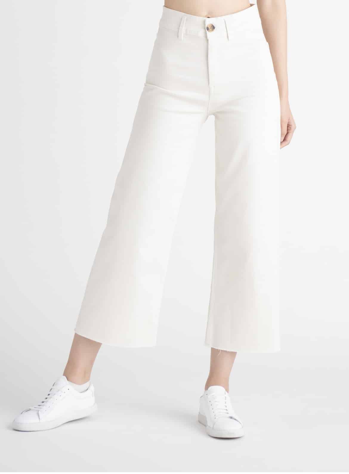 Dex-High rise culotte jean- off white | The Hanger